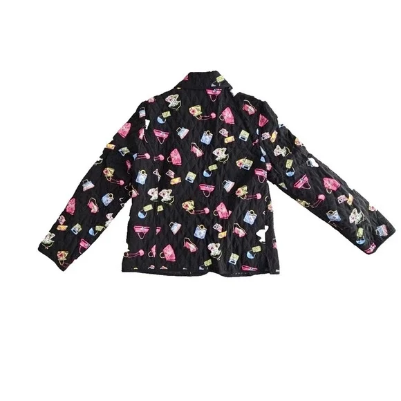 Requirements Women's Jacket Petite PM Black Quilted Purses Zipper Pockets - Picture 3 of 13